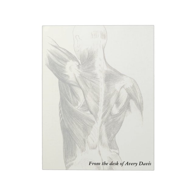 Vintage Anatomy | Back Muscles (circa 1852) Notepad (Rotated)