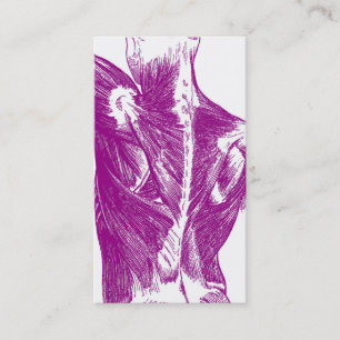 Vintage Anatomy Back Muscles Purple Business Card