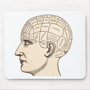 Vintage Anatomy Brain Map Image Mouse Mat