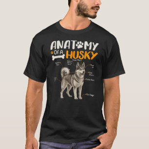 Vintage Anatomy Of A Husky Dog Funny Puppy Pet Lov T-Shirt
