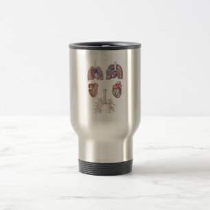Vintage Anatomy of Human Heart and Lungs Travel Mug