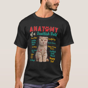 Vintage Anatomy Of Scottish Fold Clever Soulful Ha T-Shirt