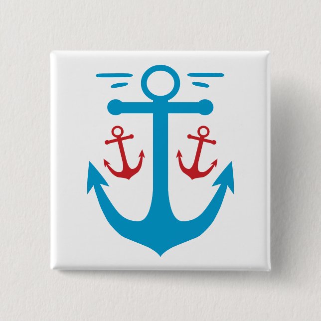 Vintage Anchor 15 Cm Square Badge (Front)