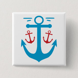 Vintage Anchor 15 Cm Square Badge