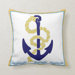 Vintage Anchor and Rope Pillow