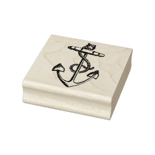Vintage Anchor and Rope Rubber Art Stamp