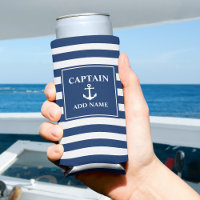 Vintage Anchor Captain or Boat Name Navy Stripes