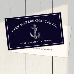 Vintage Anchor Charter Boat Business Card<br><div class="desc">For additional matching marketing materials please contact me at maurareed.designs@gmail.com. For more premade logos visit logoevolution.co. Original design by Maura Reed.</div>