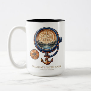 Vintage Anchor Compass Mug for Sailors