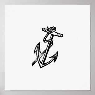 Vintage Anchor Illustration Poster