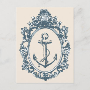 Vintage Anchor In Antique Frame Postcard
