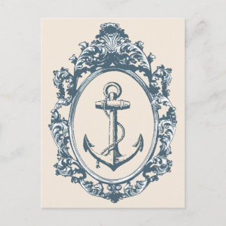 Vintage Anchor In Antique Frame Postcard