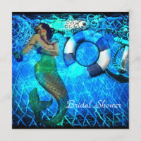 vintage  anchor mermaid beach bridal shower