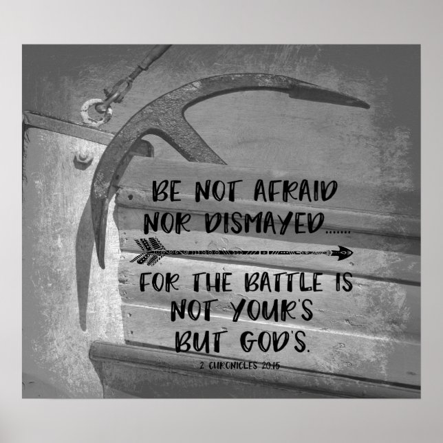 Vintage Anchor with Be Not Afraid Bible Verse Poster (Front)