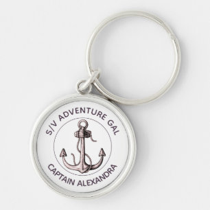 Vintage Anchor with Boat Captain's Name Key Ring