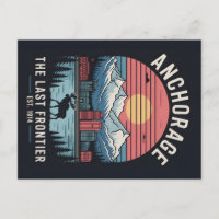 Vintage Anchorage Alaska Retro Travel Poster Illus