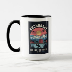 Vintage Anchorage Alaska Retro Travel Poster Illus Mug