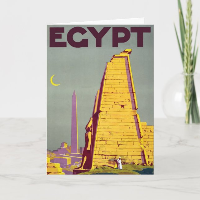 Vintage Ancient Egypt Ruins Travel Postcard (Front)