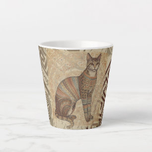 Vintage, Ancient Style,Cat Art, Antique Latte Mug