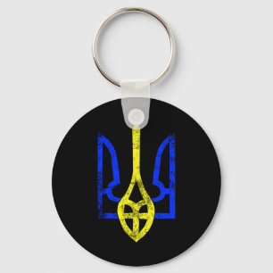 Vintage Ancient Tryzub Ukrainian Symbol Ukraine Fl Key Ring