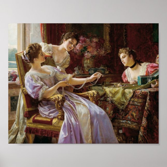 Vintage and Exquisite, Elegant Ladies & Jewellery Poster (Front)