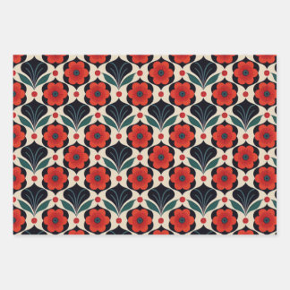 Vintage and Folk Pattern Wrapping Paper Sheet