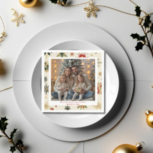 Vintage and Modern Gold Snowflakes Napkin