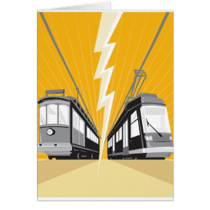 Vintage and Modern Streetcar Tram Train