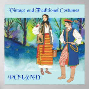 Vintage and Traditional Costumes of Poland Poster