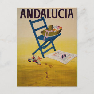 Vintage Andalucia Beach Travel Postcard