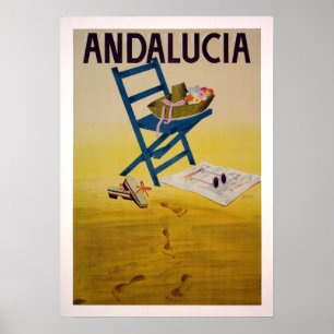 Vintage Andalucia Beach Travel Poster
