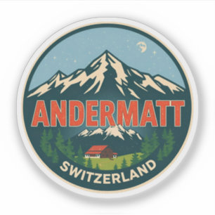 Vintage ANDERMATT ski Switzerland Swiss Alps gifts