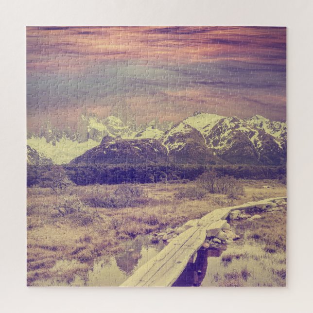 Vintage Andes: Fitz Roy range. Jigsaw Puzzle (Vertical)