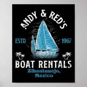 Vintage Andy And Red's Boat Repair Fishing Charter Poster