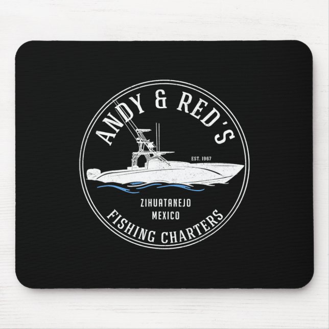 Vintage Andy And Red's Fishing Charters  Mouse Mat (Front)