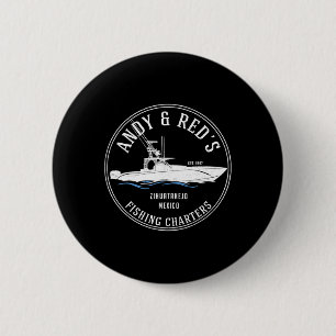 Vintage Andy Red's Fishing Charters 6 Cm Round Badge