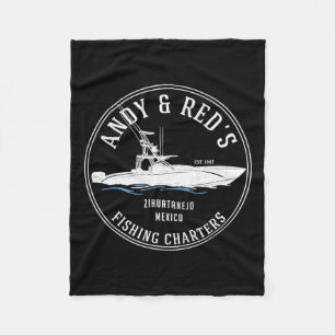 Vintage Andy Red's Fishing Charters  Fleece Blanket