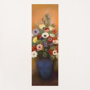Vintage Anemones and lilac in a blue vase Yoga Mat