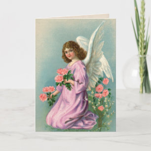 Vintage Angel and Roses Card