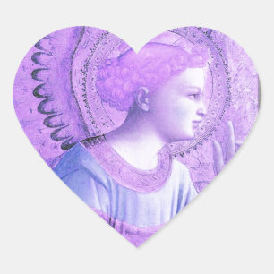 Vintage Angel Artwork Heart Sticker
