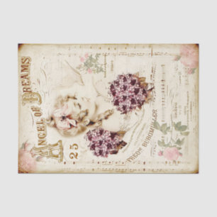 Vintage Angel Baby Musical Notes Tissue Paper