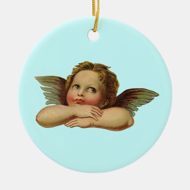 Vintage Angel Ceramic Tree Decoration (Front)