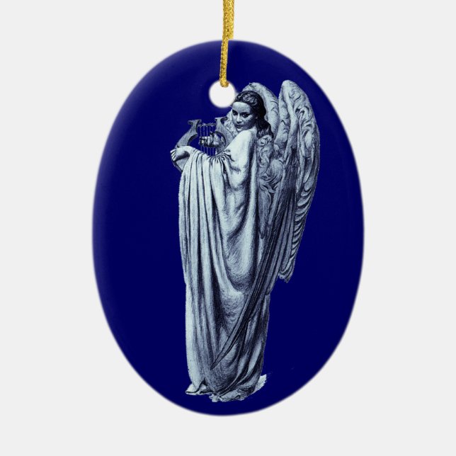 Vintage Angel Ceramic Tree Decoration (Front)