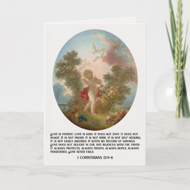 Vintage Angel Christian Religious Valentine's Day Holiday Card (Front)