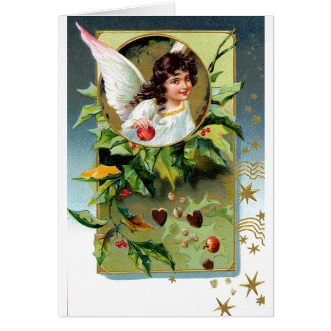 Vintage Angel Christmas Card Bible Scripture Verse (Front)