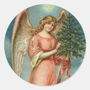 Vintage Angel Christmas Holiday Sticker