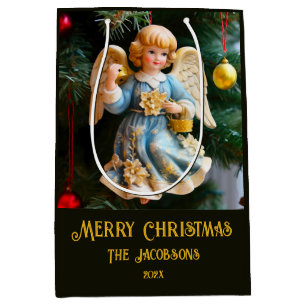 Vintage Angel Christmas Medium Gift Bag