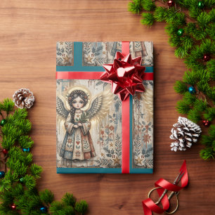 Vintage Angel Christmas Wrapping Paper