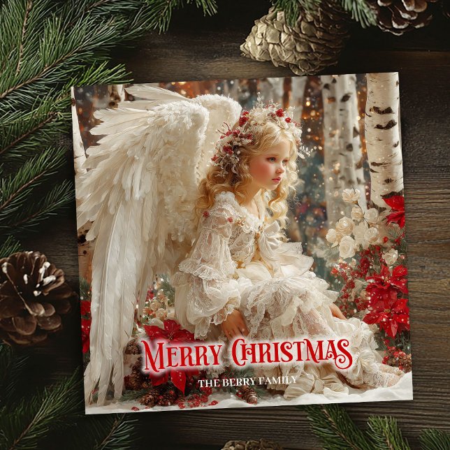 Vintage angel digital Christmas holiday greeting (Vintage angel digital Christmas holiday greeting)