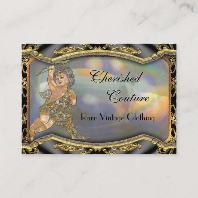 Vintage Angel Elegant Professional Business Card (Front)